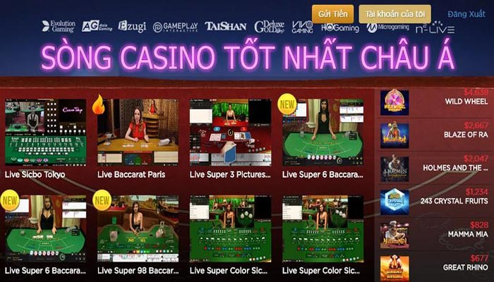 Các trò chơi ăn tiền thật tại nhà cái Live Casino House
